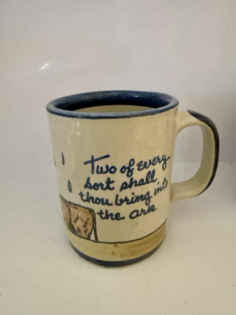 LOUISVILLE STONEWARE Pottery Noah's ark Mug with Camels Made in USA